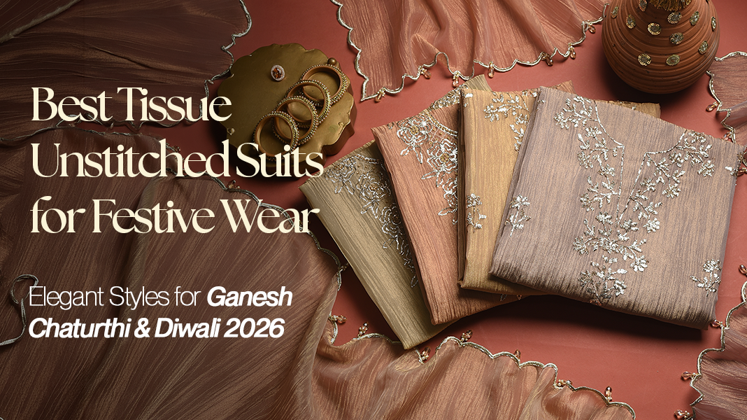 Tissue Unstitched Suits for Festive Wear