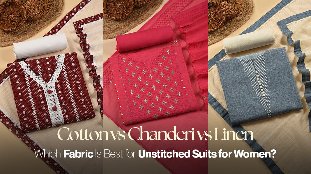 Cotton vs Chanderi vs Linen: Which Fabric Is Best for Unstitched Suits for Women?