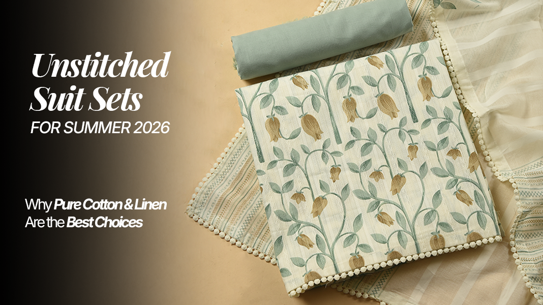 Unstitched Cotton and Linen Suit Sets for Summer