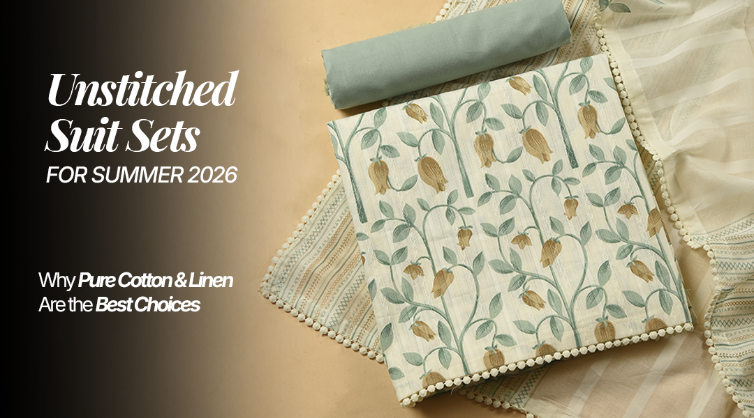 Unstitched Cotton and Linen Suit Sets for Summer