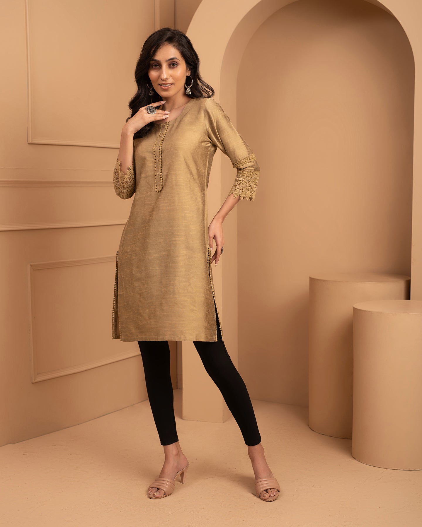 Discover 125+ golden colour kurti combination latest